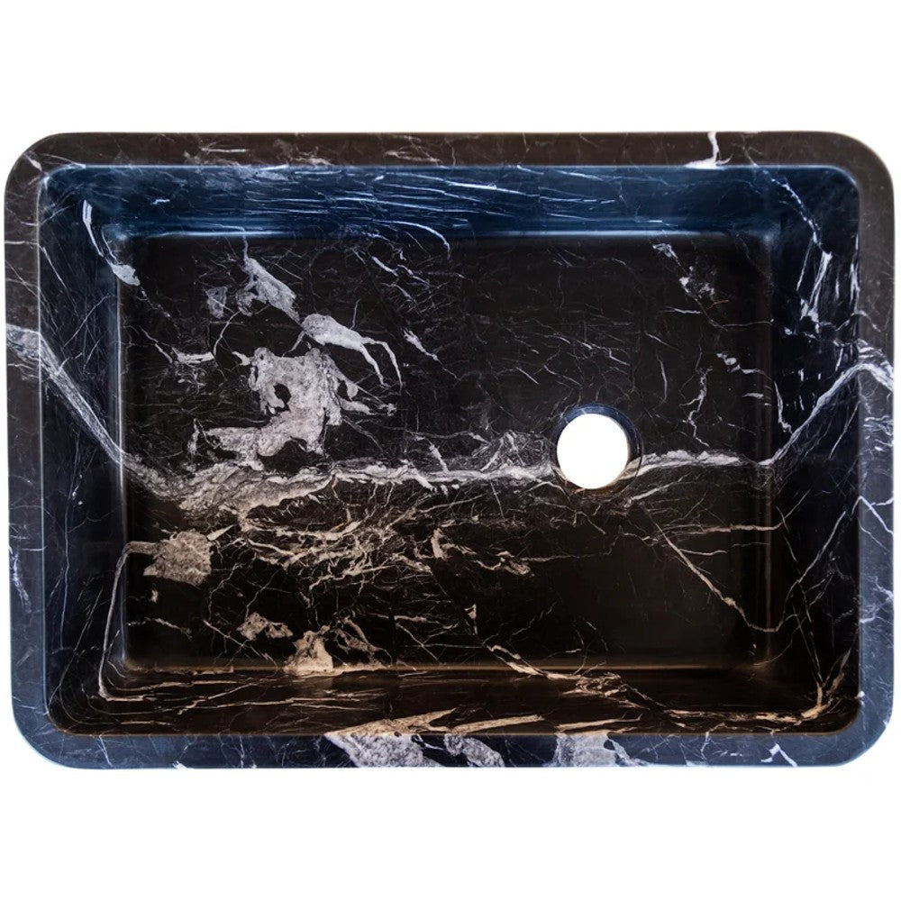 Toros Black Marble Rectangular Sink Semi-Polished (W)14.4 (L)20.3