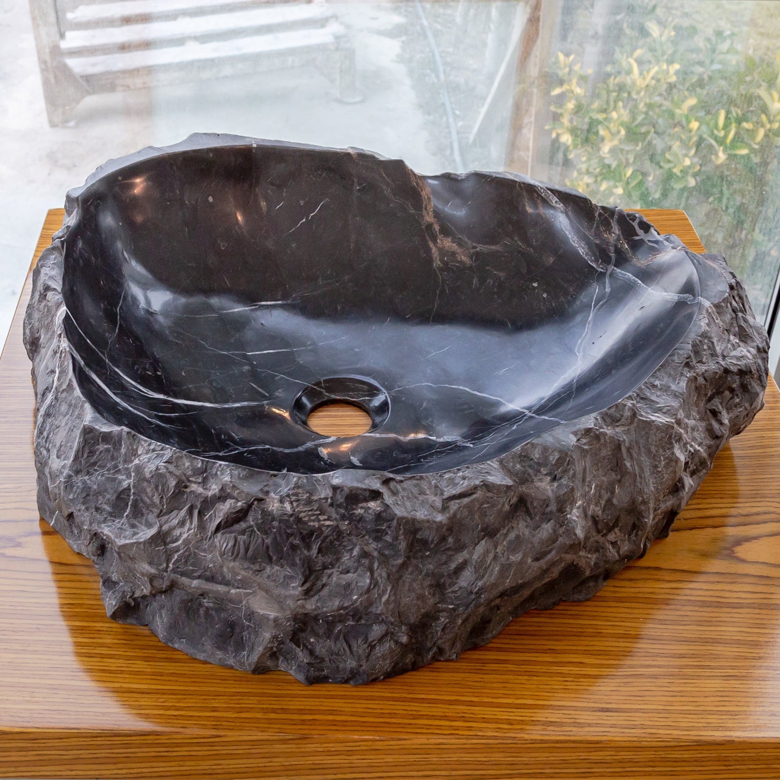Toros Black Marble Natural Stone Vessel Sink (W)17