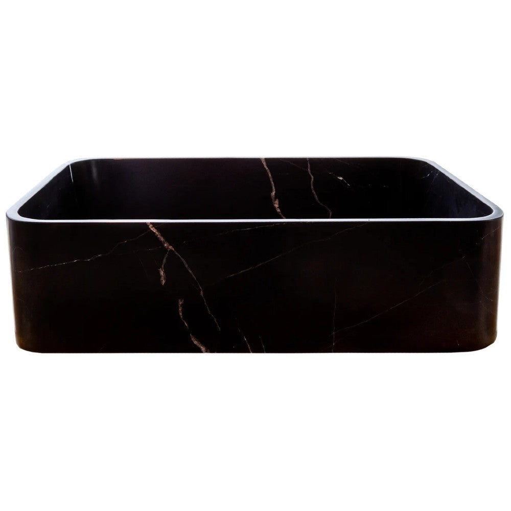 Toros Black Marble Farmhouse Rectangular Sink Polished (W)13.5