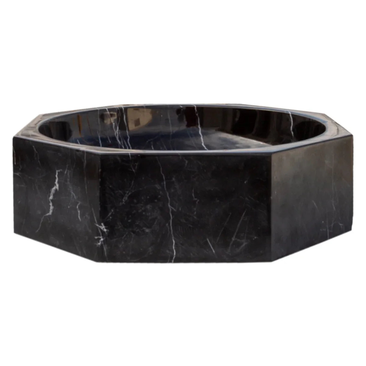 Toros Black Marble Octagonal Above-vanity Bathroom Sink Polished (D)16