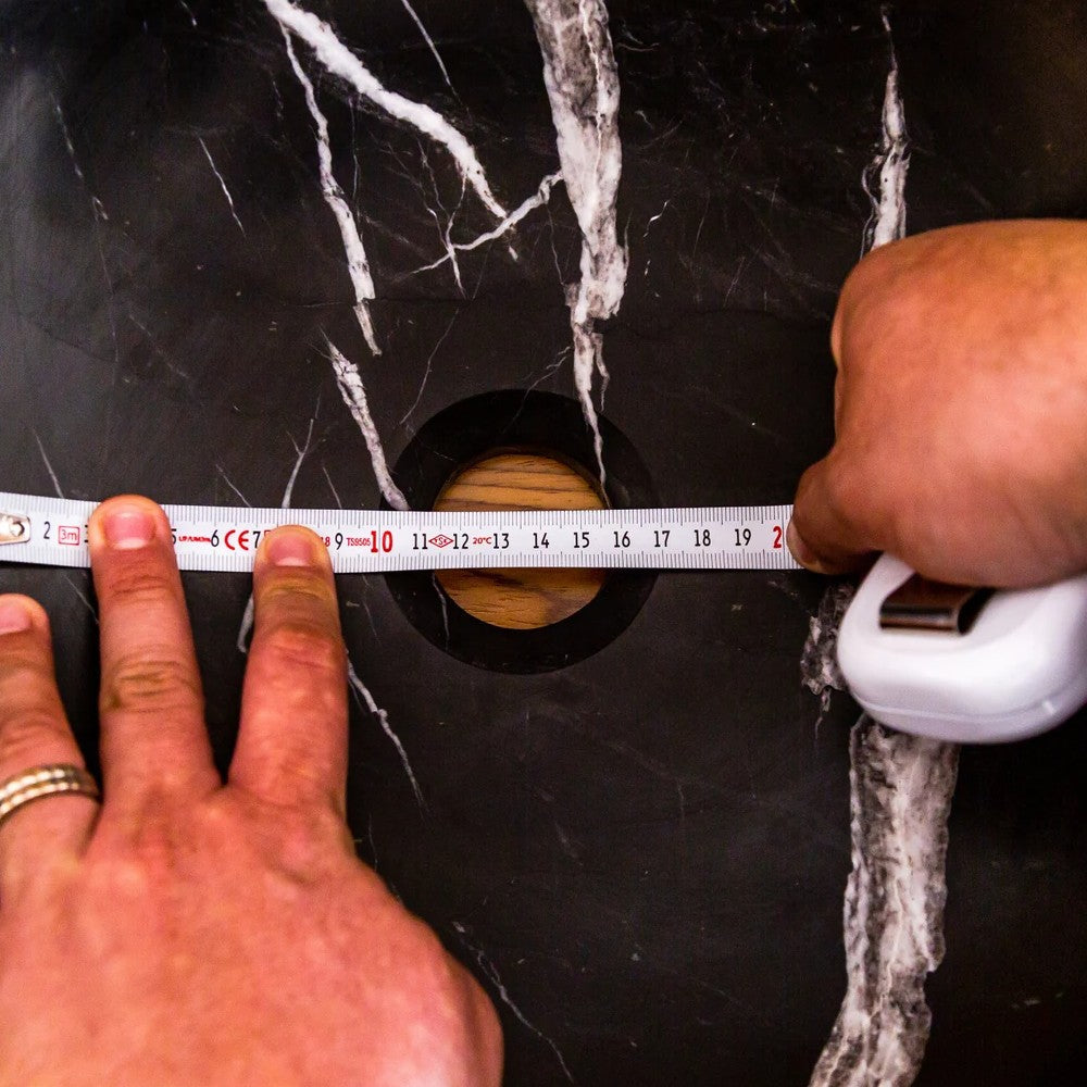 Natural Stone Toros Black Marble Vessel Sink Bowl Polished (D)16