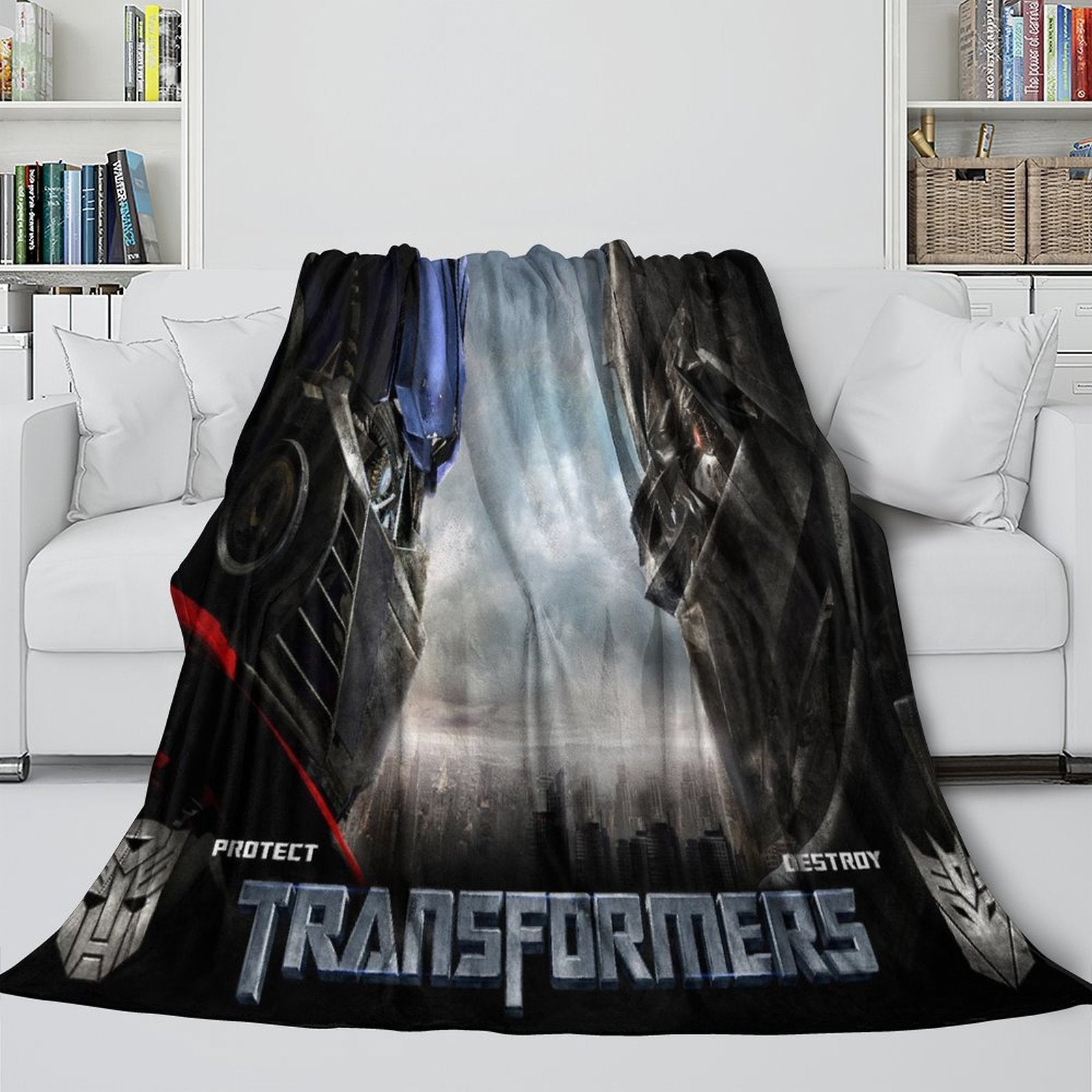 Transformers Blanket Flannel Throw Kids Room Decoration