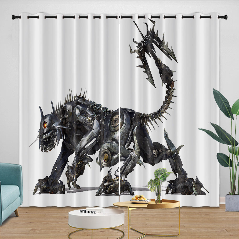 Transformers Curtains Pattern Blackout Window Drapes Room Decoration