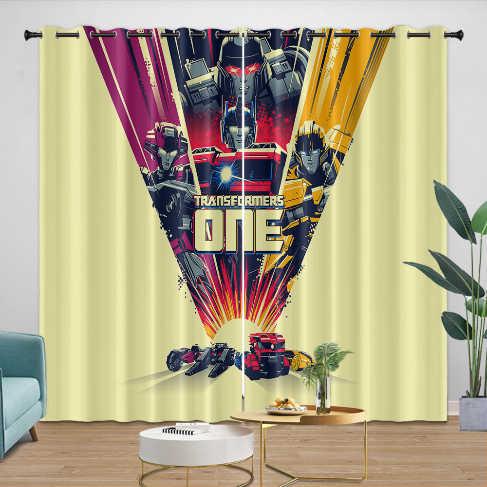 Transformers One Curtains Pattern Blackout Window Drapes