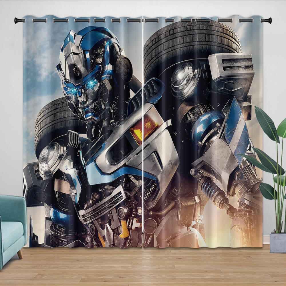 Transformers Rise of the Beasts Curtains Pattern Blackout Window Drapes