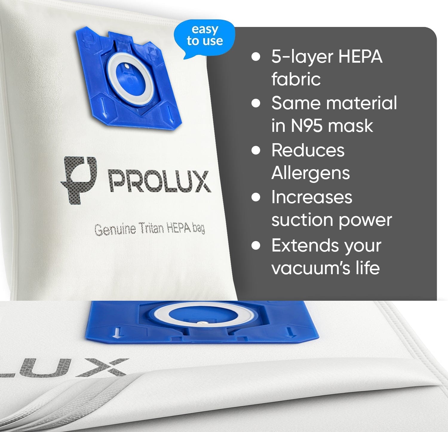 New 10 pack of Bags for Prolux Tritan Vacuum Cleaner