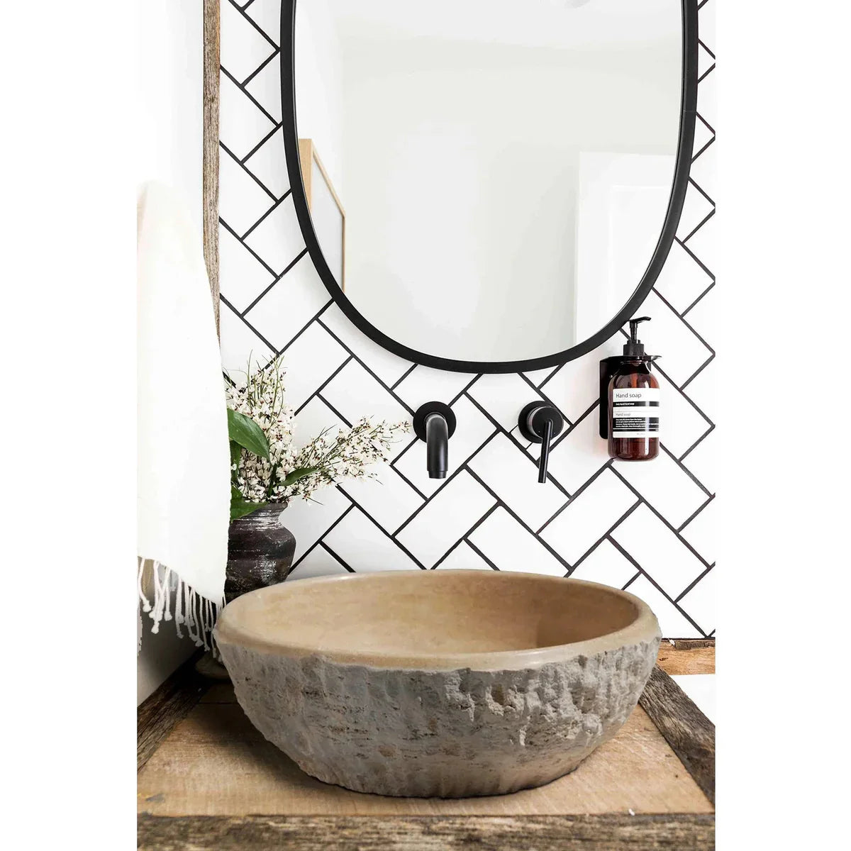 Troia Light Beige Travertine Above Vanity Bathroom Sink Dragon Split-face Exterior (D)16