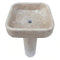 Troia Light Travertine Pedestal Stand-alone Sink Honed and Filled (W)15" (L)16" (H)33.5"