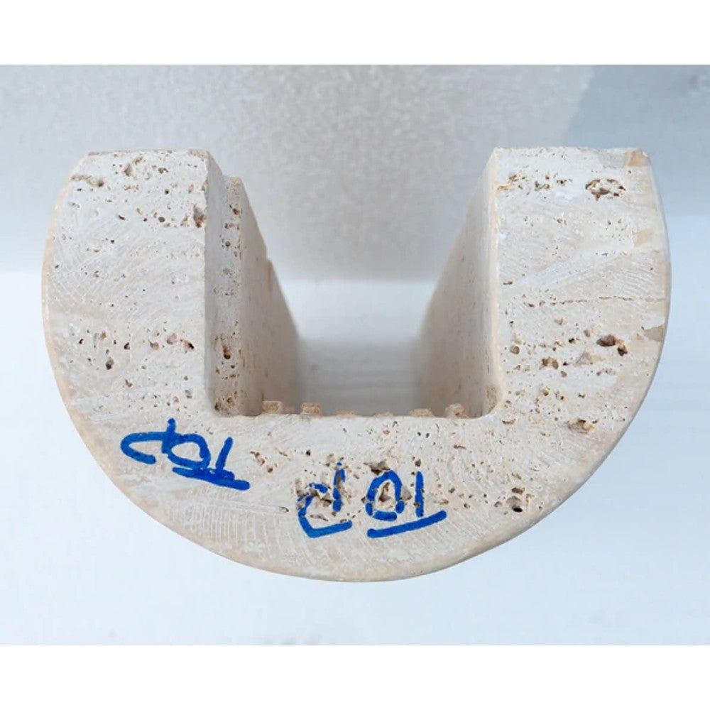 Troia Light Travertine Pedestal Stand-alone Sink Honed and Filled (W)15