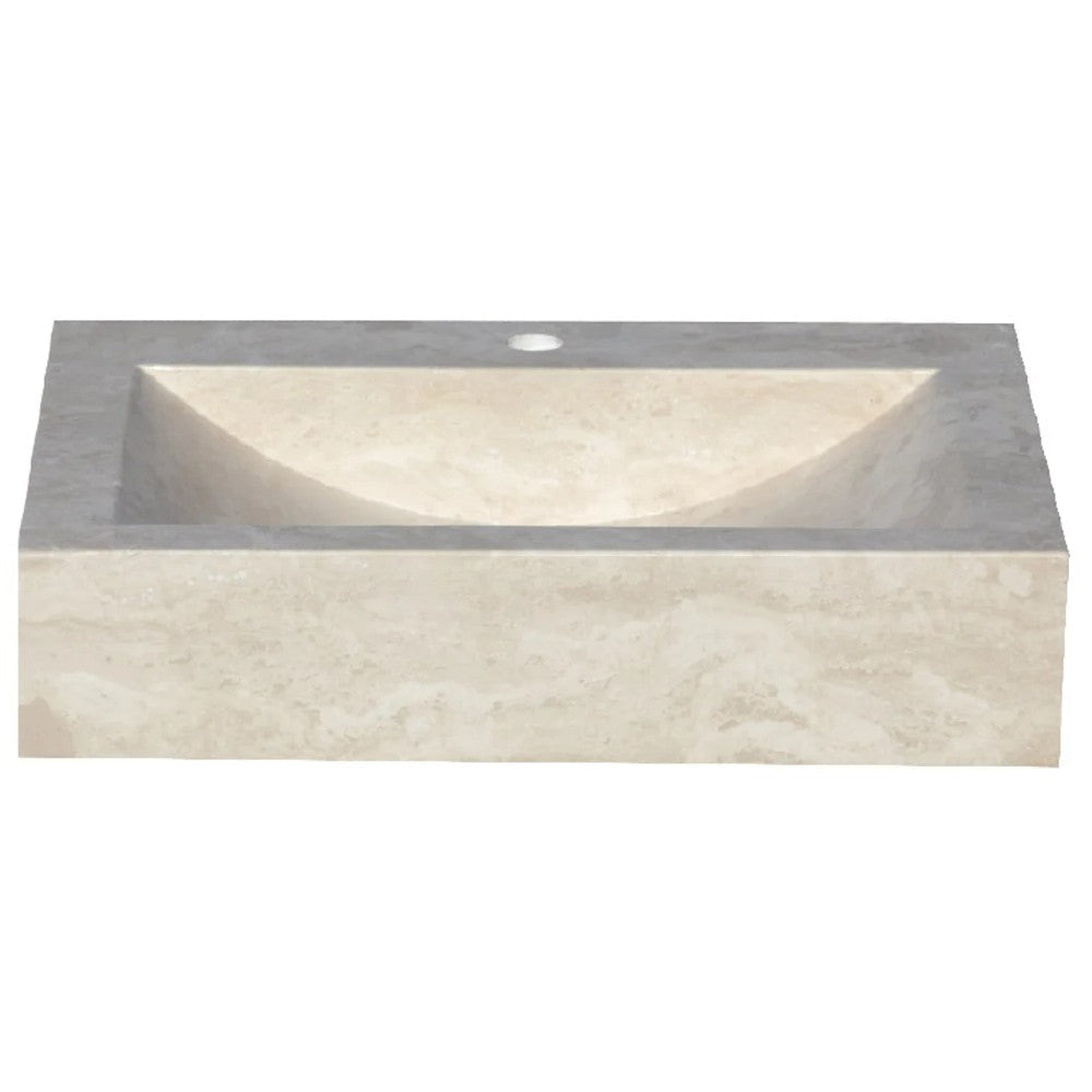 Troia Light Travertine Rectangular Sink Honed and Filled (W)18