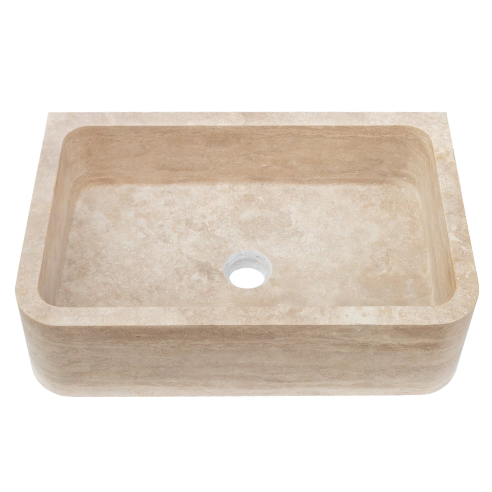Troia Light Travertine Farmhouse Sink Honed and Filled (W)18