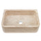 Troia Light Travertine Farmhouse Sink Honed and Filled (W)18" (L)27.5" (H)7"