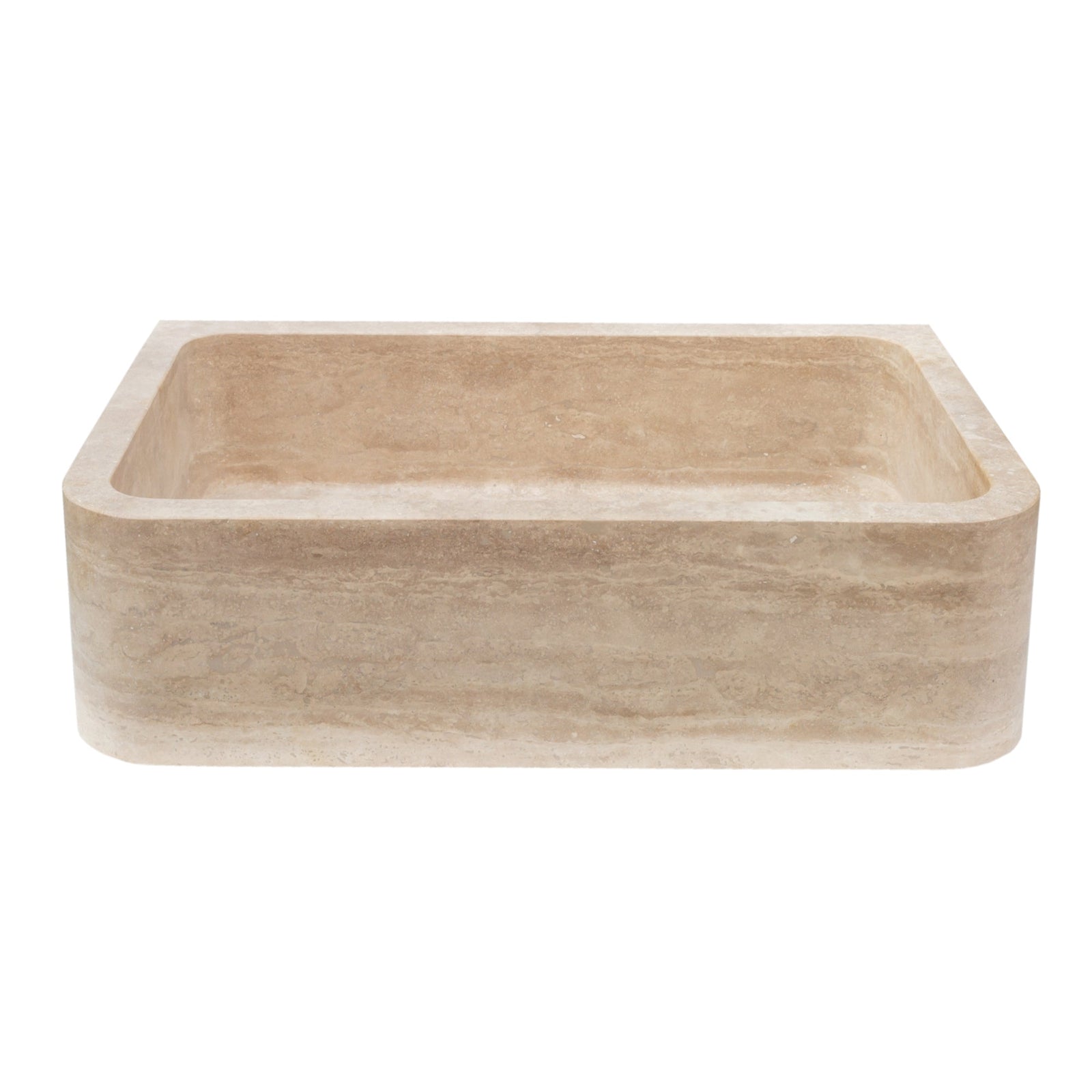 Troia Light Travertine Farmhouse Sink Honed and Filled (W)18