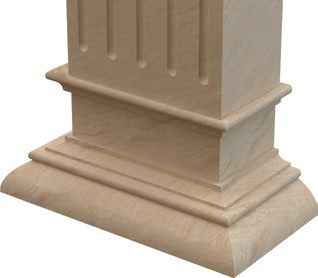 Troia Light Travertine Rectangular Italian Hand-carved Column (W)16