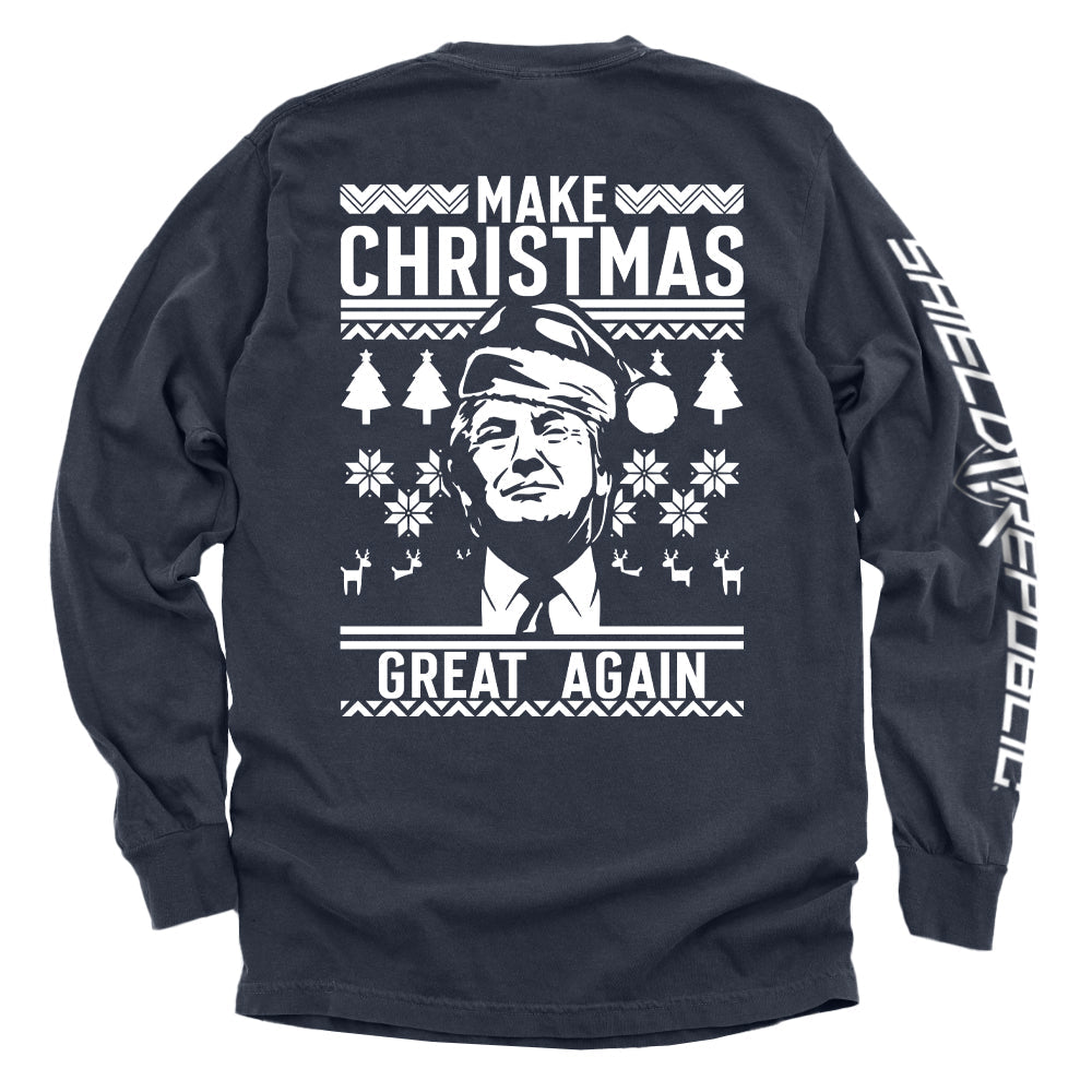 Make Christmas Great Again Trump Sweater Print - T-Shirt