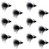 Tungsten Bead Tactical Black Mini Bugger Czech Nymph Euro Nymphing Fly - 1 Dozen Flies Size 8