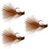 3 Pack Tungsten Bead Tactical Brown Mini Bugger Czech Nymph Euro Nymphing Fly - 3 Flies Size 8