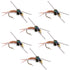 Tungsten Bead Head Rubber Legs Copper John Nymph Fly Fishing Flies - Set of 6 Flies Hook Size 16