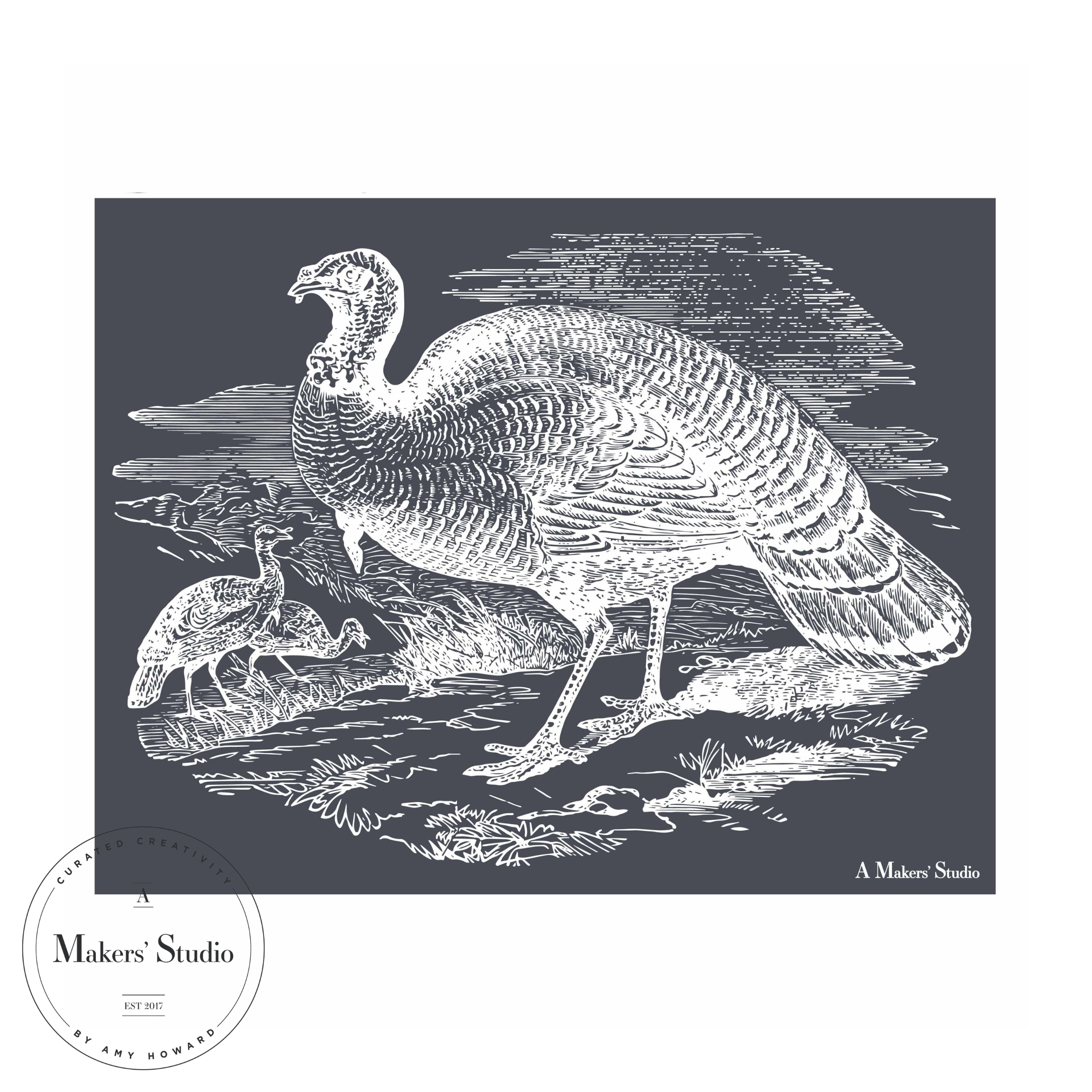 Turkey Scene - Mesh Stencil 9x12