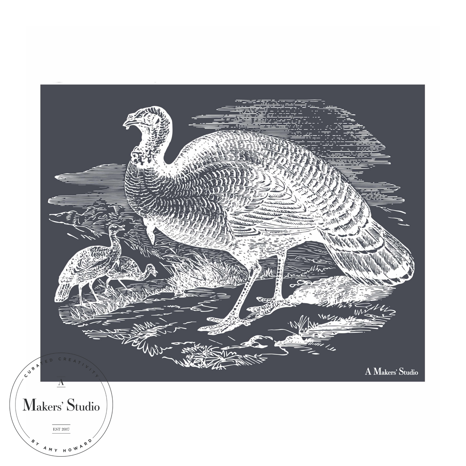 Turkey Scene - Mesh Stencil 9x12