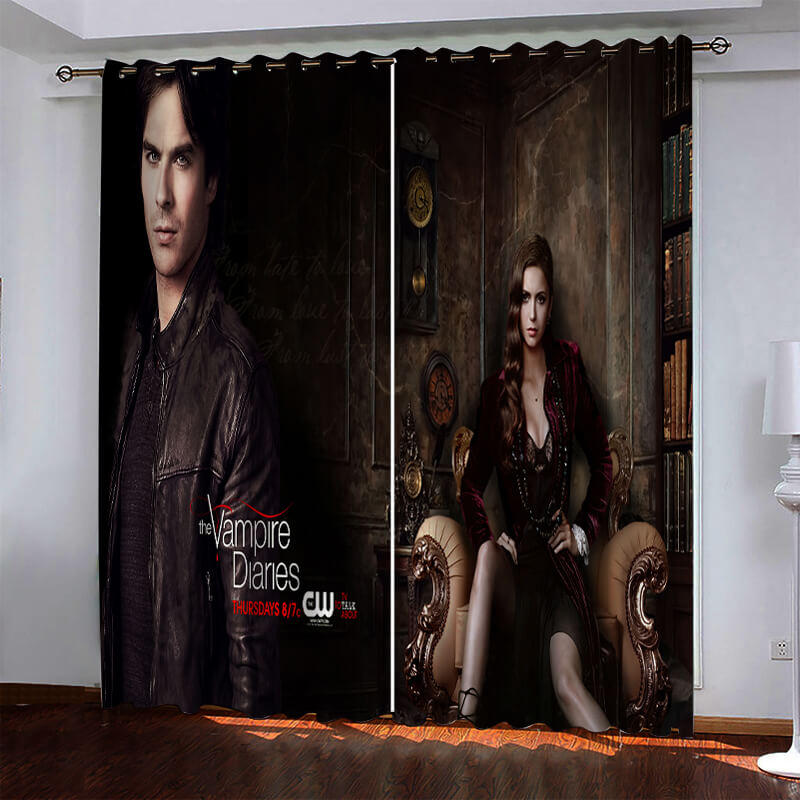 Twilight The Vampire Diaries Pattern Curtains Blackout Window Drapes