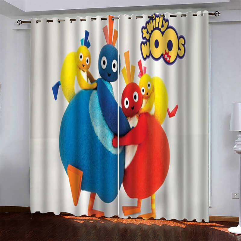Twirlywoos Curtains Pattern Blackout Window Drapes