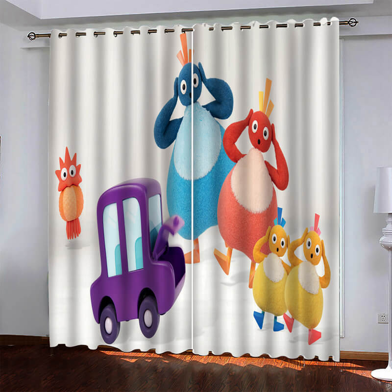 Twirlywoos Curtains Pattern Blackout Window Drapes