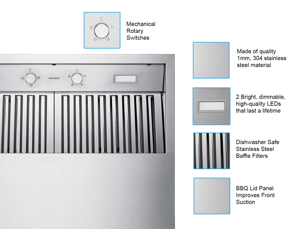 36 Inch 1200 CFM Outdoor Range Hood for Barbeques - VICTORY Twister BBQ
