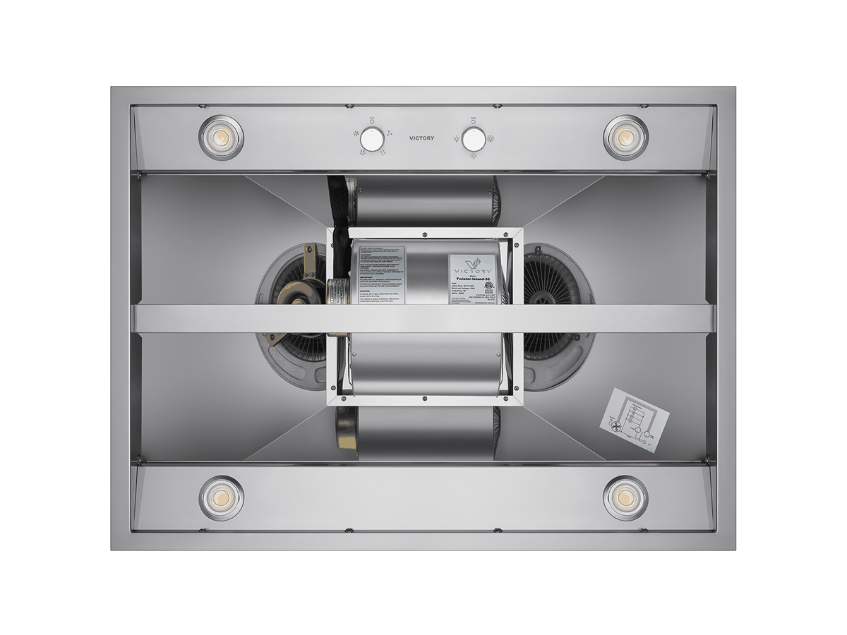 36 Inch Island Range Hood 750 CFM - VICTORY Twister Island