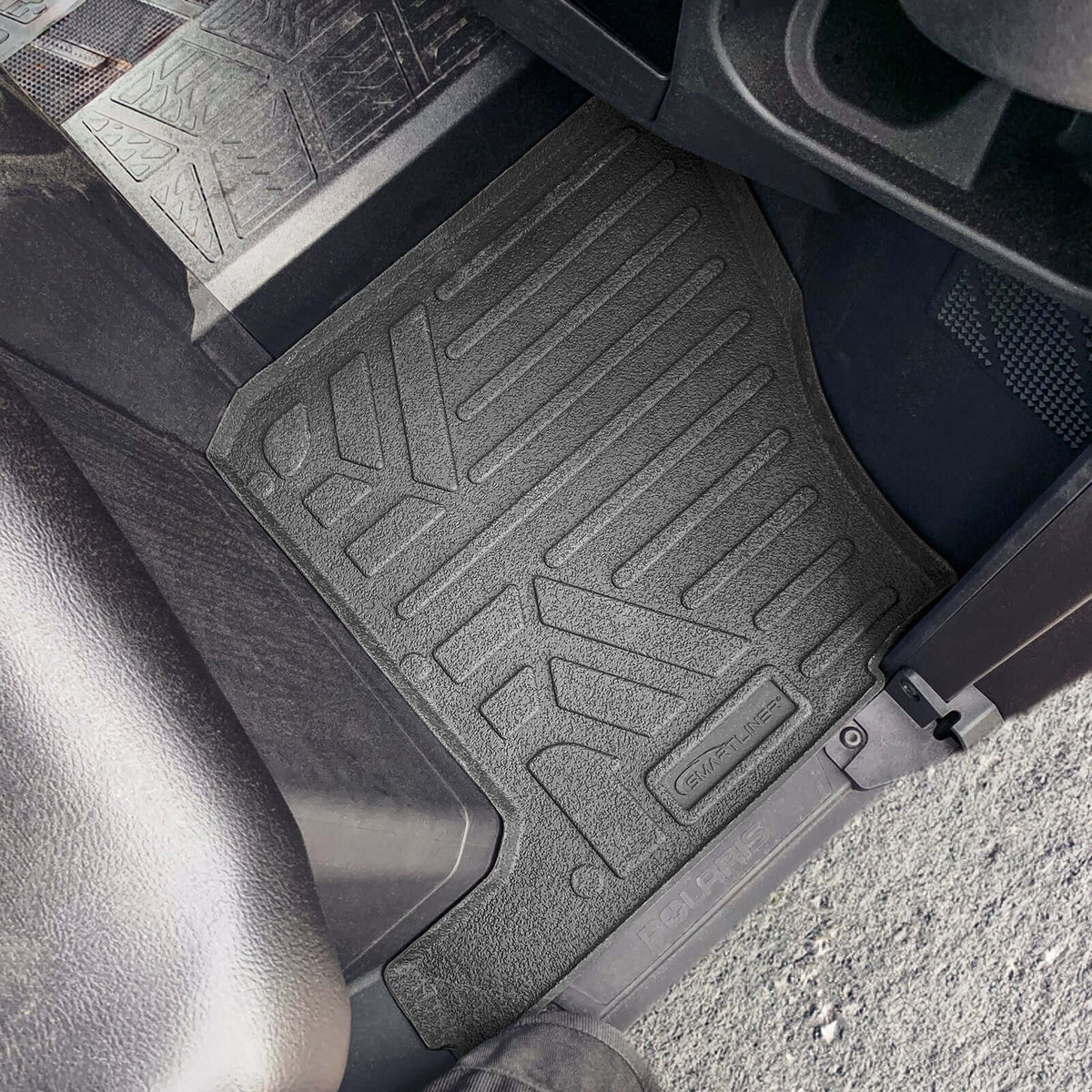 SMARTLINER Custom Fit Rugged Rubber Floor Liners For 2018-2024 Polaris Ranger 1000 (6 Seater)