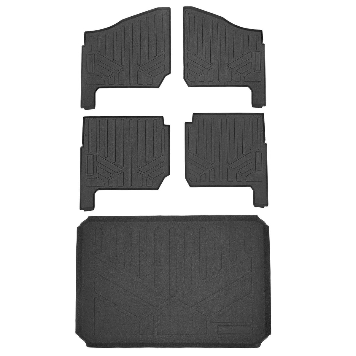 SMARTLINER Custom Fit Rugged Rubber Floor Liners For 2018-2024 Polaris Ranger 1000 (6 Seater)
