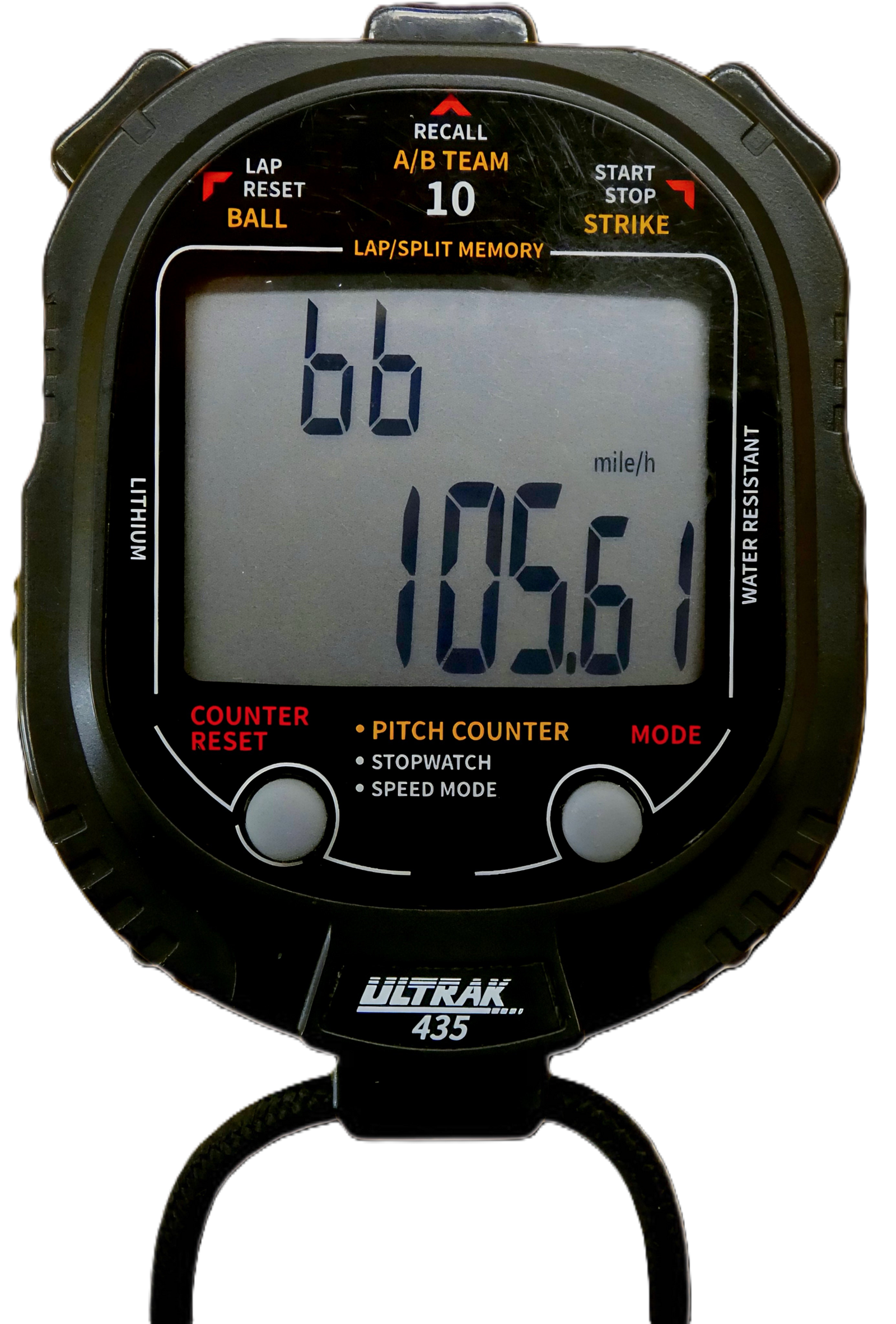 ULTRAK 435 Pitch Counter & Pitch Speed Monitor- 10 Memory Stopwatch