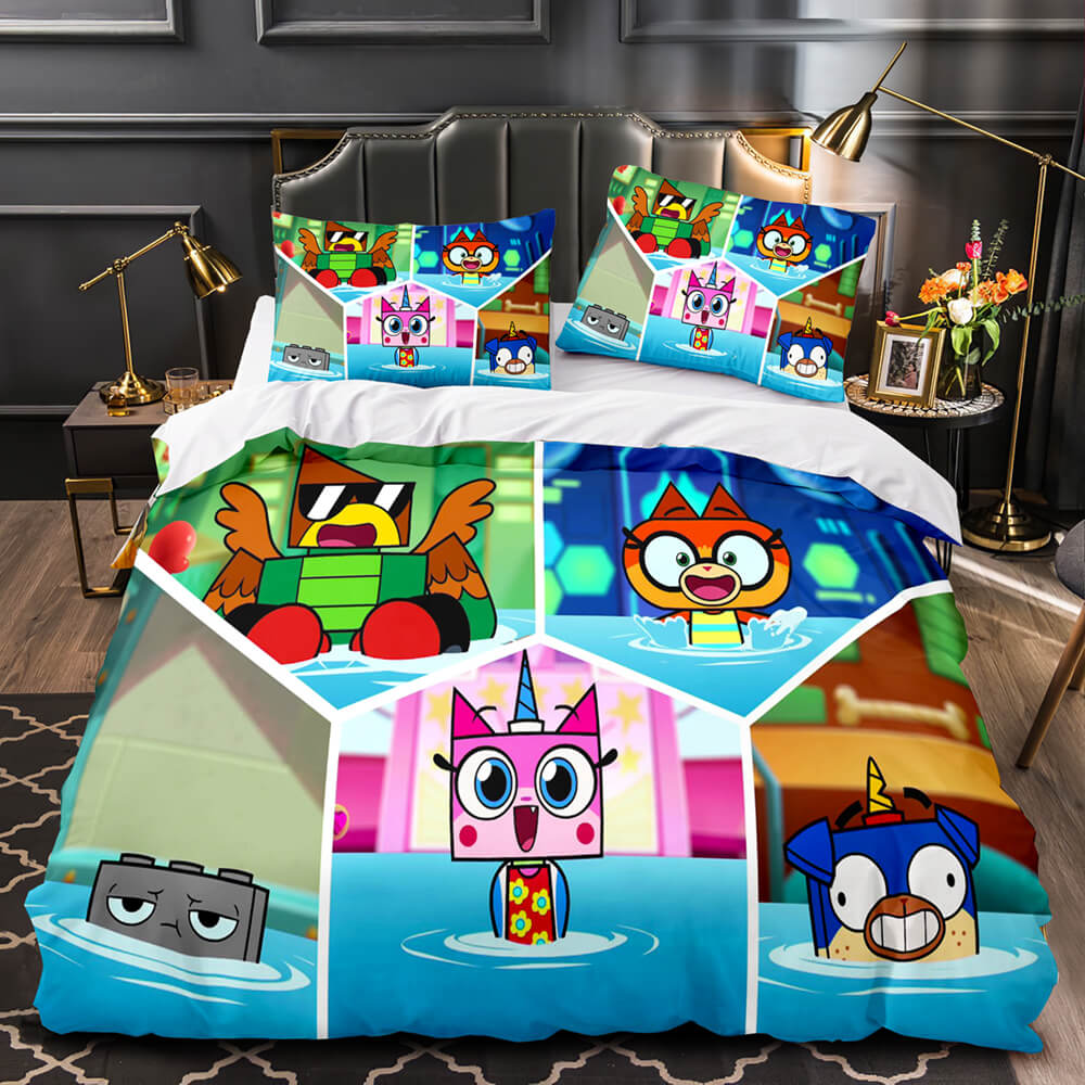 Unikitty Bedding Set Quilt Duvet Cover Bedding Sets for Kids Gift