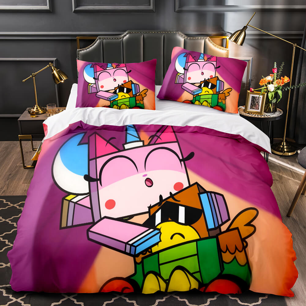Unikitty Bedding Set Quilt Duvet Cover Bedding Sets for Kids Gift