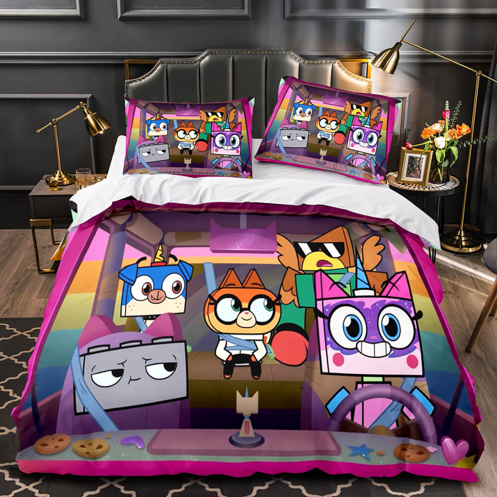 Unikitty Bedding Set Quilt Duvet Cover Bedding Sets for Kids Gift