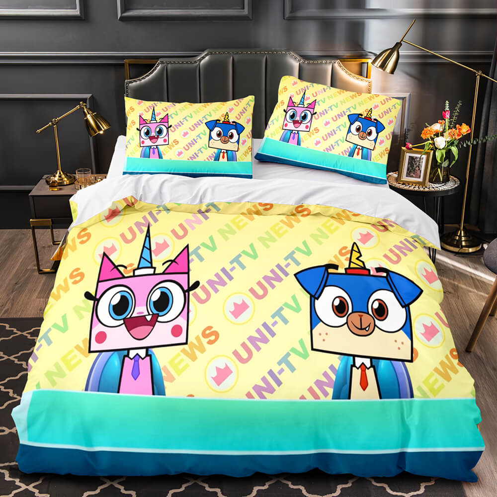 Unikitty Bedding Set Quilt Duvet Cover Bedding Sets for Kids Gift