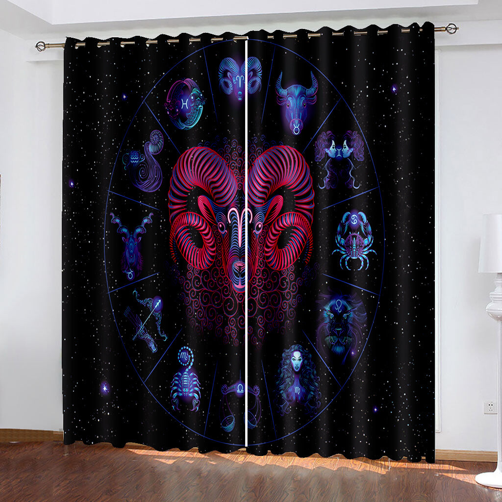 Universe Space Curtains Blackout Window Treatments Drapes for Room Decor