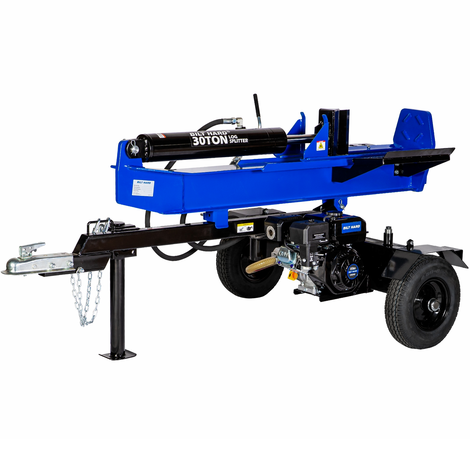BILT HARD 30-Ton Full Beam Gas Log Splitter: 7.5hp 223cc OHV Engine, 22.6