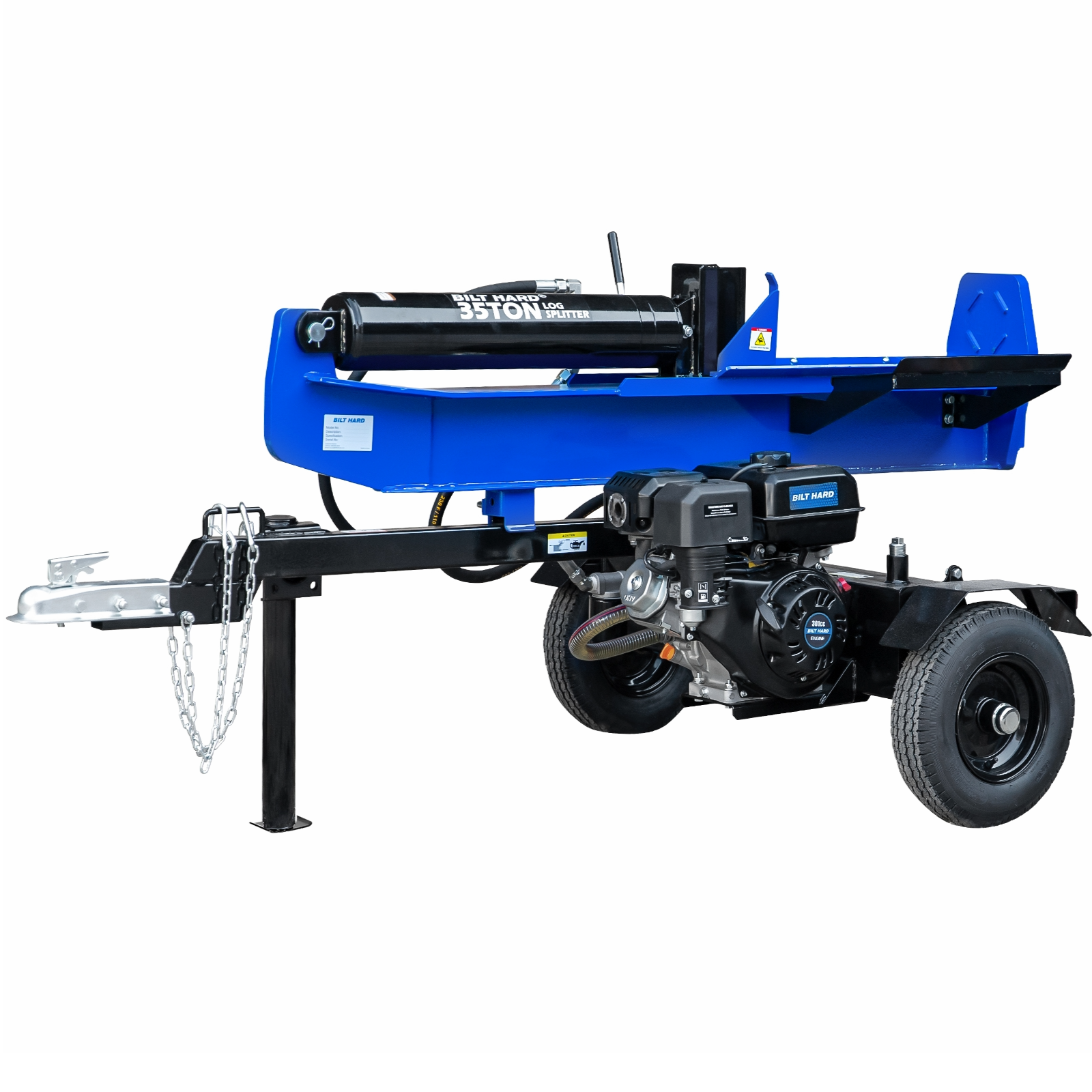 BILT HARD 35-Ton Full Beam Gas Log Splitter: 10hp 301cc OHV Engine, 23