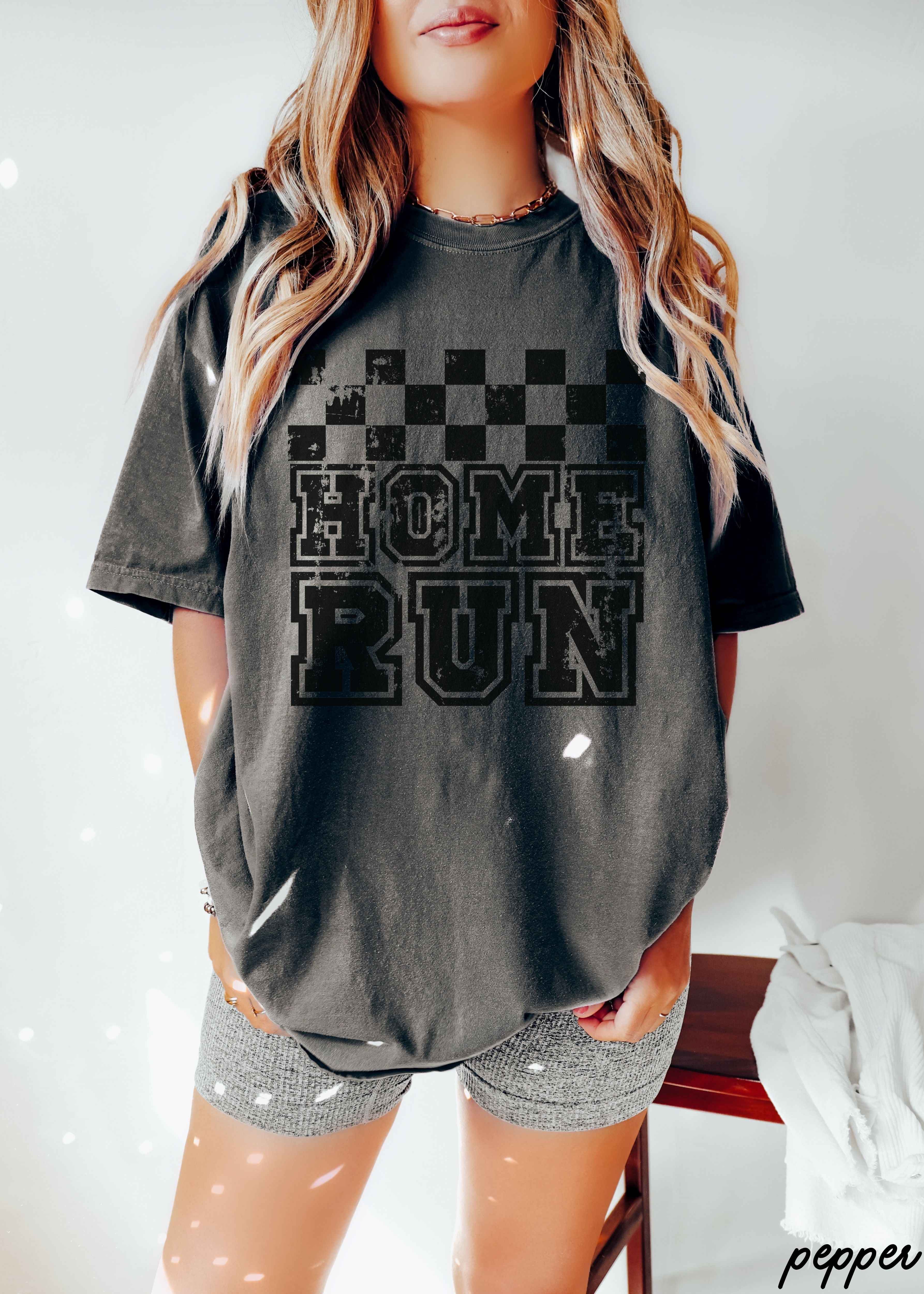 Home Run Checkered Tee *13 Colors (S-3X)