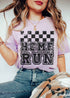 Home Run Checkered Tee *13 Colors (S-3X)