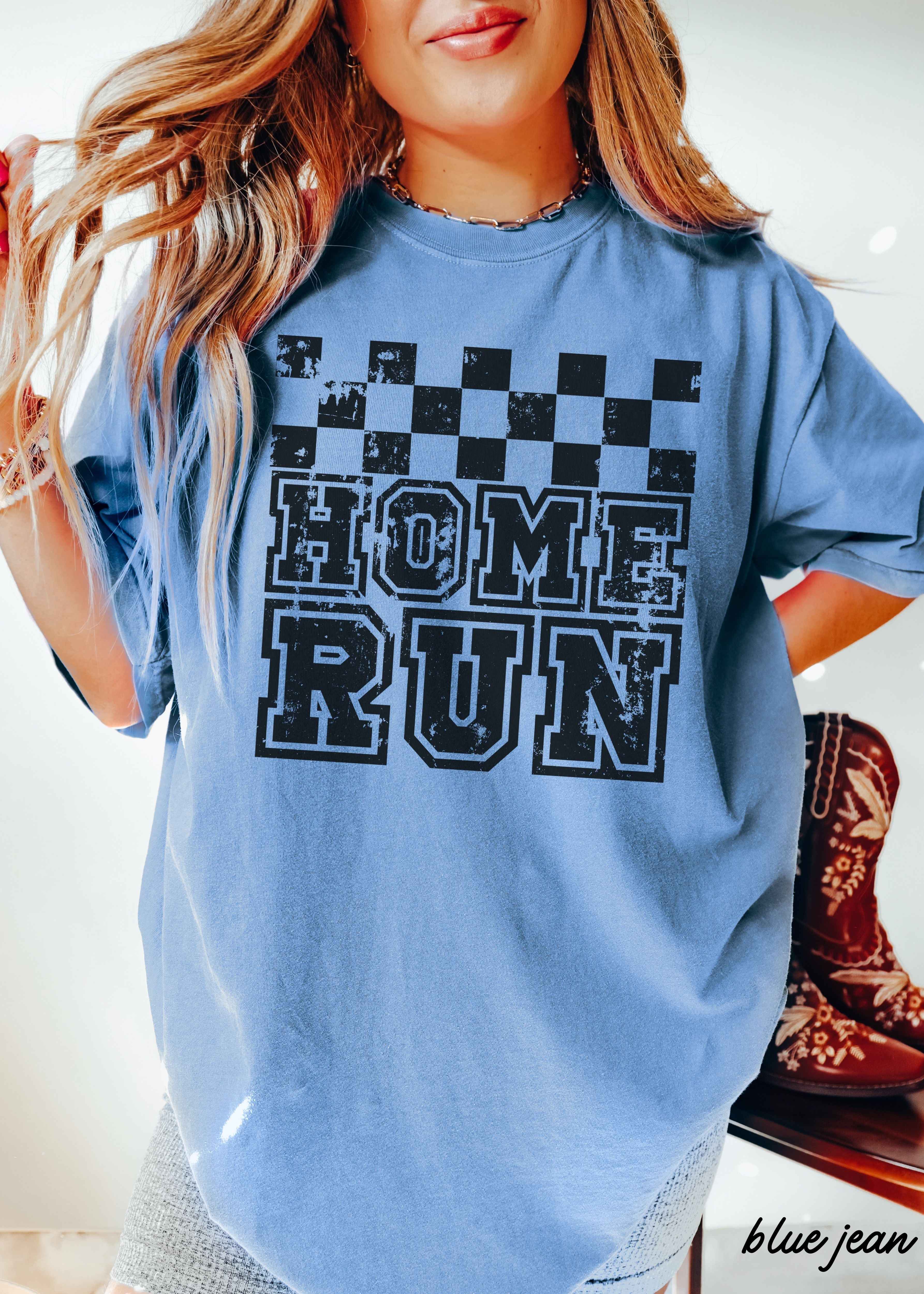 Home Run Checkered Tee *13 Colors (S-3X)