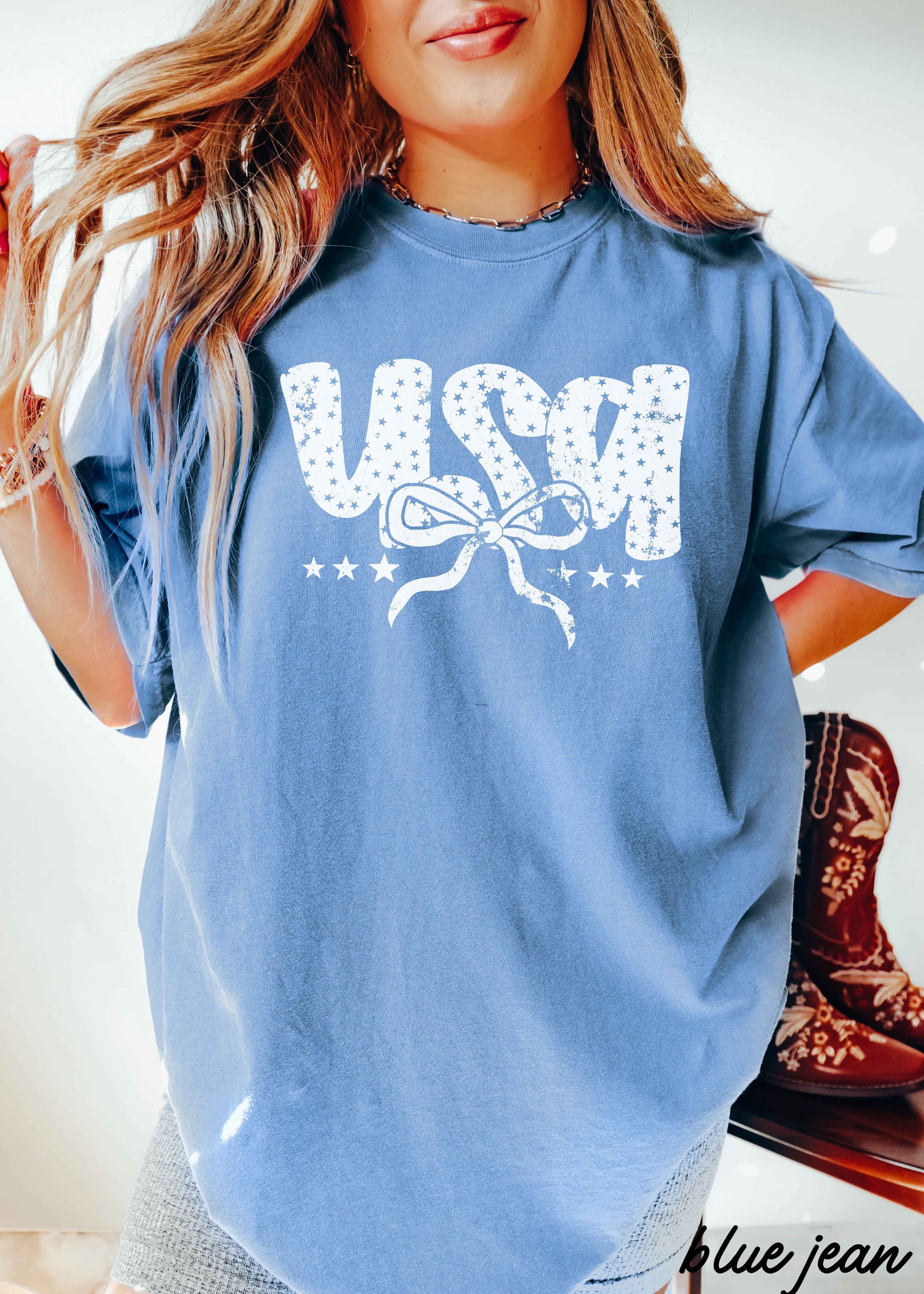 YOUTH USA Bubble Coquette Comfort Colors Tee *9 Colors (S-3X)