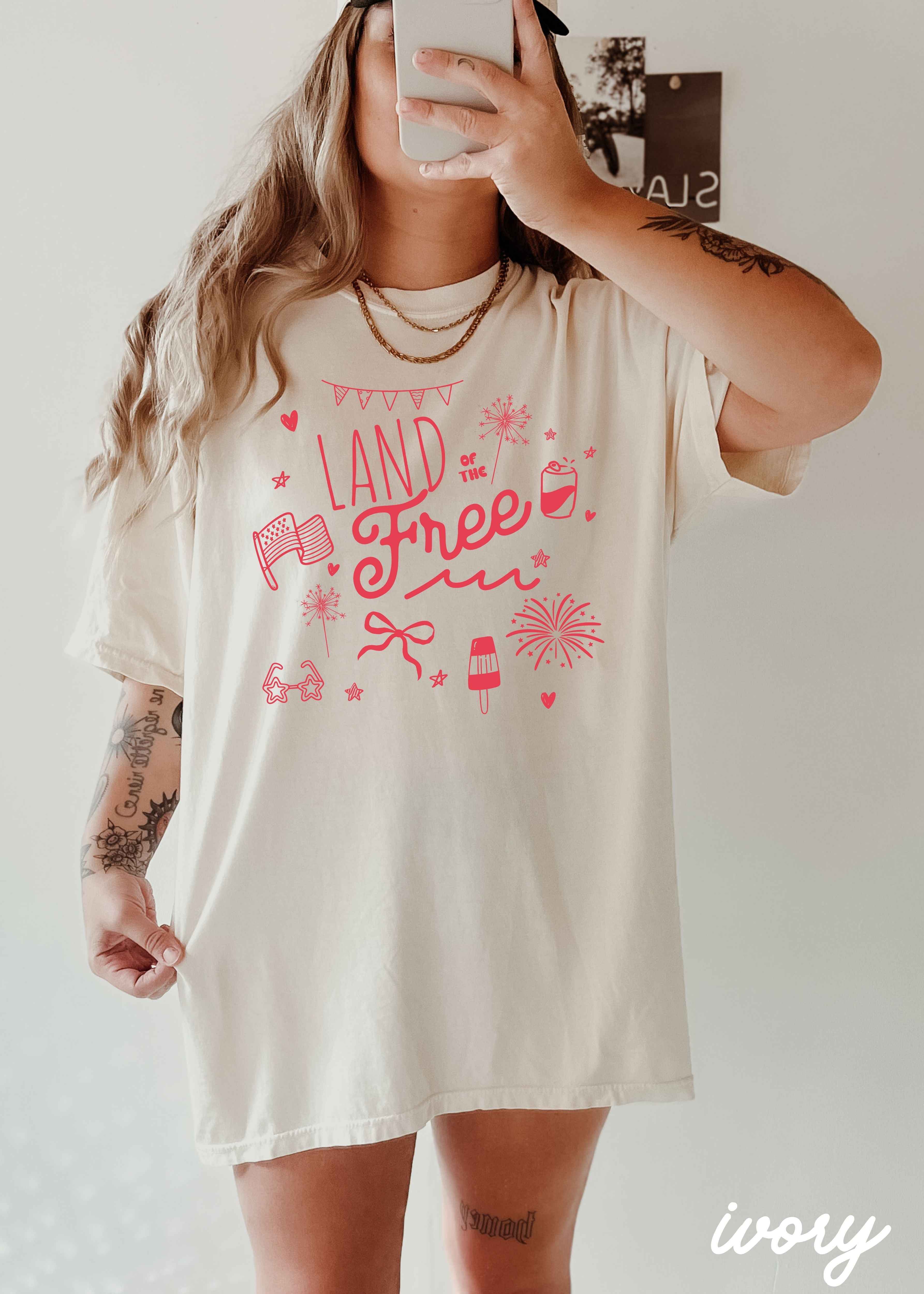Land of the Free Doodle Tee *8 Colors (S-3X)