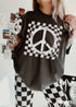 Checkered Peace Sign Tee *12 Colors (S-3X)