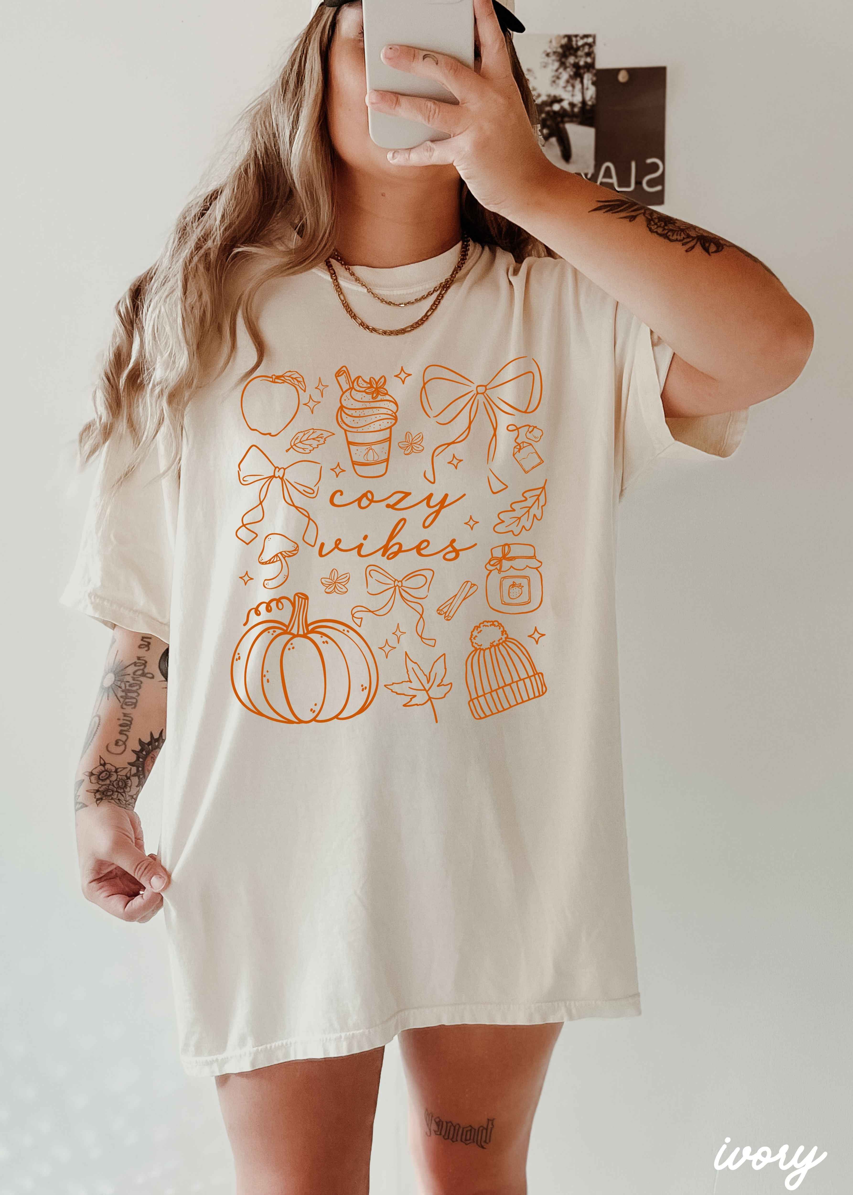Cozy Vibes Doodle Tee *6 Colors (S-3X)