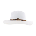 Knit Leopard Buckle Band C.C Panama Hat