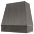 Stained Gray Wood Range Hood With Tapered Strapped Front and Block Trim - 30", 36", 42", 48", 54" and 60" Widths Available