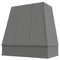 Grey Wood Range Hood With Tapered Strapped Front and Block Trim - 30", 36", 42", 48", 54" and 60" Widths Available