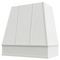 Primed Wood Range Hood With Tapered Strapped Front and Block Trim - 30", 36", 42", 48", 54" and 60" Widths Available